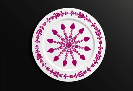Vector Illustration. Round Geometric Floral Pattern. Oriental Pattern. Indian, Moroccan, Mystic, Ottoman Motifs.のイラスト素材