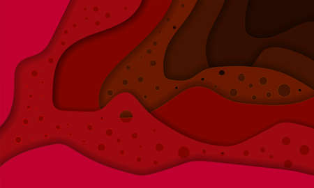 Horizontal banner with 3D abstract background and paper cut shapes. Vector design layout for business presentations, flyers, posters, and invitations. Colourful carving art.のイラスト素材