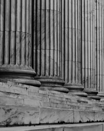 Black & White Marble Columns & Stairs