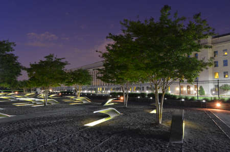 911 Pentagon Memorial at Duskのeditorial素材
