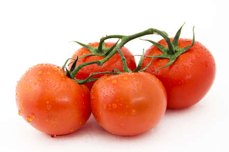 A bunch of red tomatoes isolatedの写真素材