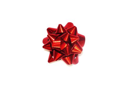 red gift bow on white background の写真素材