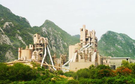 Cement Plant,cement factory in thailandの写真素材