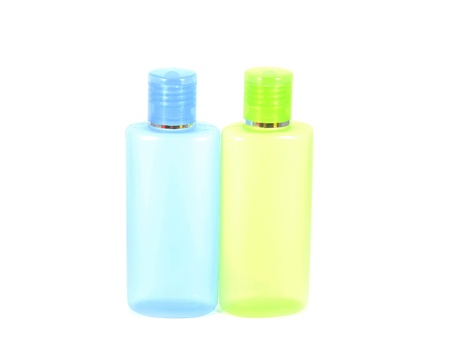 Bottle for shampoo,Liquid cleansing soap ,toner face ,shower gel and body lotion  Isolated on white background の写真素材