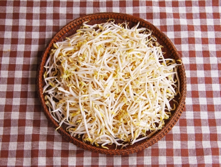 Bean sprouts in the threshing basket の写真素材