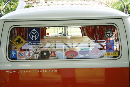 PATHUMTHANI,THAILAN D - MARCH 22   Volkswagen retro vintage car in Split Bus   Scooter Show 2009 on...