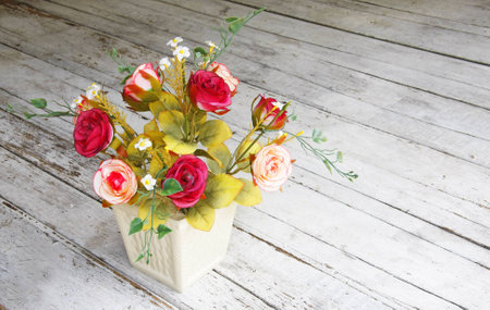 Still life with a beautiful classical bouquet of roses の写真素材