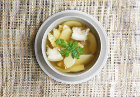 Bamboo Shoot boiled with pork,Bamboo soup with pork  の写真素材