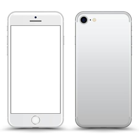 Smartphone with blank Screen. White Color. Vector Illustration.のイラスト素材