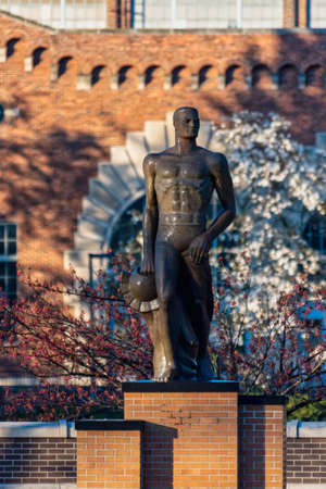 Iconic Sparty statue, the mascot of the MSU Spartans on the campus of MSUのeditorial素材