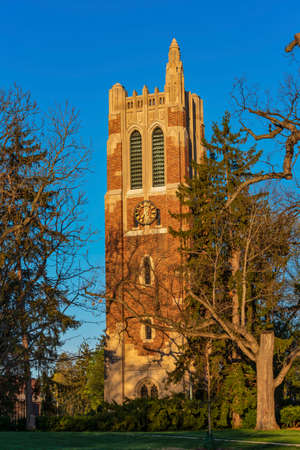 Landmark Beaumont Tower carillon on the campus of Michigan State Universityのeditorial素材