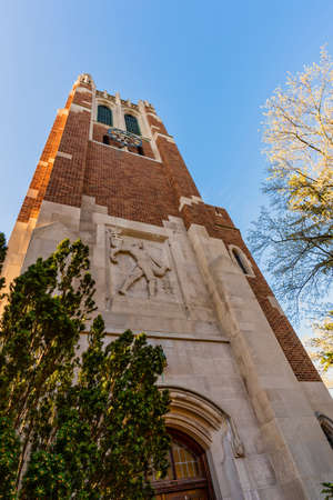 Landmark Beaumont Tower carillon on the campus of Michigan State Universityのeditorial素材