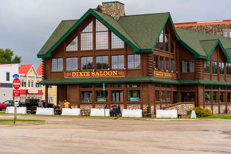 Mackinaw City, MI - July 15, 2021: Dixie Saloon Building in Mackinaw City on MI on July 15, 2021.のeditorial素材
