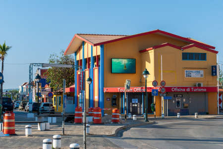 KRALENDIJK BONAIRE - OCTOBER 6, 2013: Downtown street view of tropical city