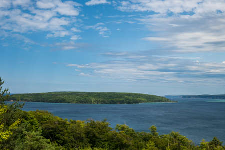 Lookout view of South Bay and the East Channel in Munising Michigan