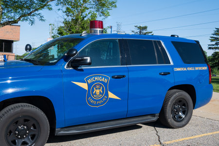 Dimondale MI - June 4, 2022: State of Michigan Commercial Vehicle Enforcement