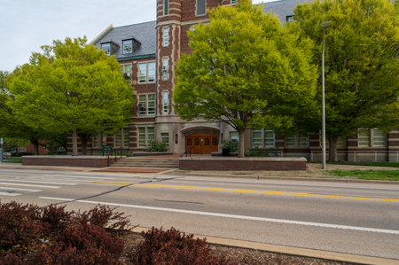 East Lansing MI - May 6, 2023: Entrance to Berkey Hall on the Michigan State University campusのeditorial素材
