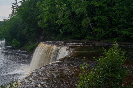 Magnificent Upper Tahquamenon falls in the Upper Peninsula of Michiganの写真素材