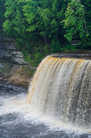 Magnificent Upper Tahquamenon falls in the Upper Peninsula of Michiganの写真素材