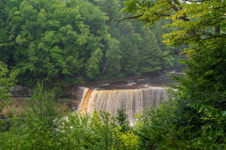 Magnificent Upper Tahquamenon falls in the Upper Peninsula of Michiganの写真素材