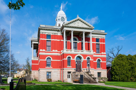 Charlotte MI - April 27, 2024: Courthouse Square Museum, Historic Redのeditorial素材