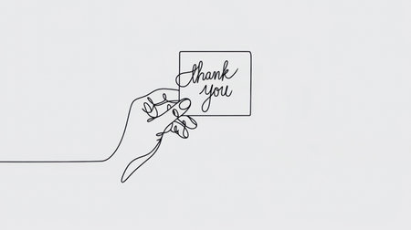 Minimalist Line Art with Thank You Noteの素材