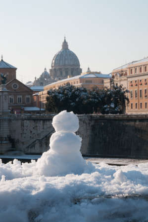 Saint Peter and a snowmen