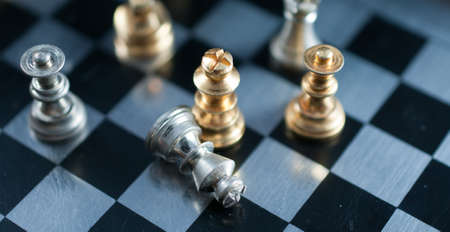 ancient game of chess metalの写真素材