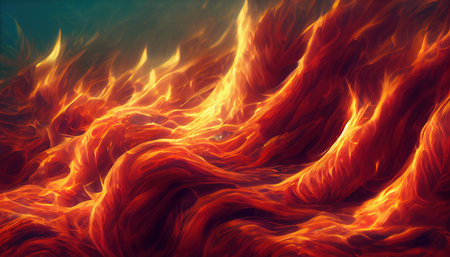 Abstract fire background from infernal fabric. Can be used as texture or wallpaperの写真素材