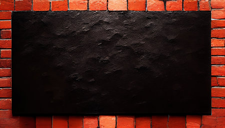 Black board for text on brick backgroundの写真素材