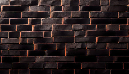 Background with black bricks in orange wall. Can be used as wallpaperの写真素材