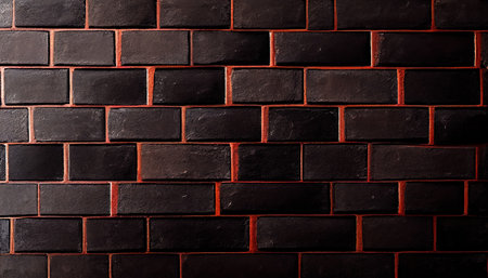 Black and red brick wall background. Can be used as wallpaperの写真素材