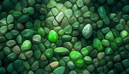 Small green stones background. Can be used as wallpaperの写真素材