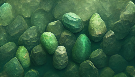 Small green stones background. Can be used as wallpaperの写真素材