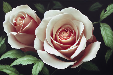 Beautiful orange rose illustration. Made to look like a macro photograph. Can be used as backgroundの写真素材