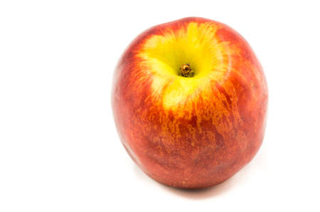 fresh juicy nectarines on the white backgroundの写真素材