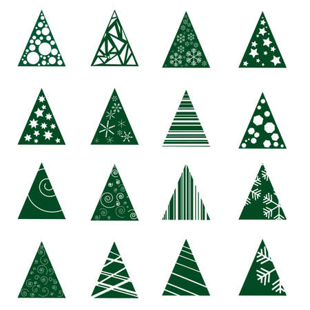 Christmas trees with different designsのイラスト素材