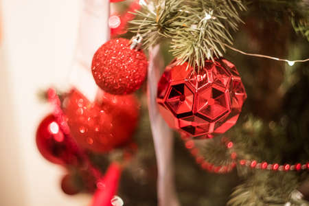 christmas tree ball decoration. merry christmas conceptの写真素材
