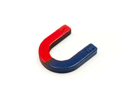 horseshoe magnet isolated on white backgroundの写真素材