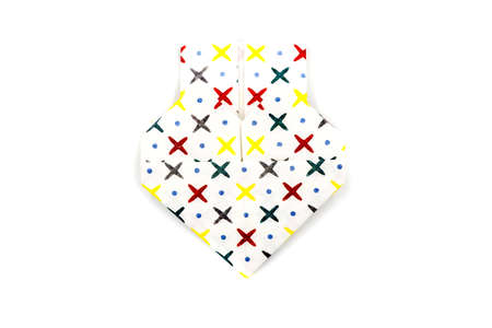 valentine's day concept. origami paper heart made of colorful paper isolated on white backgroundの写真素材