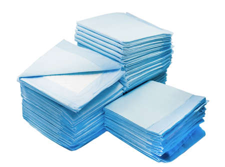 toilet napkins for pets isolated on white background. leak proof pads for petsの写真素材