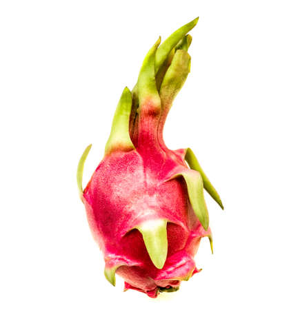 fresh bright isolated dragon fruit on white backgroundの写真素材