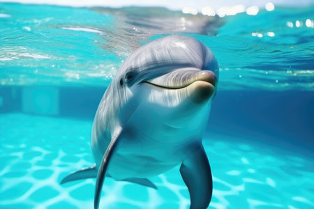 cute dolphin underwater AI generativeの素材
