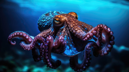 octopus on dark background AI generativeの素材
