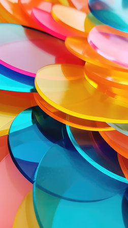 colorful round lens , abstract concept, AI Generativeの素材