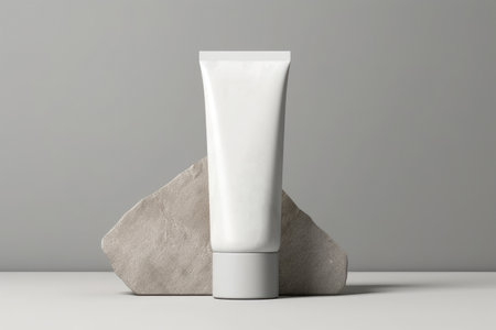 Moisturizer hand cosmetic cream white plastic tube mockup front view. hand cream bottle. AI Generativeの素材