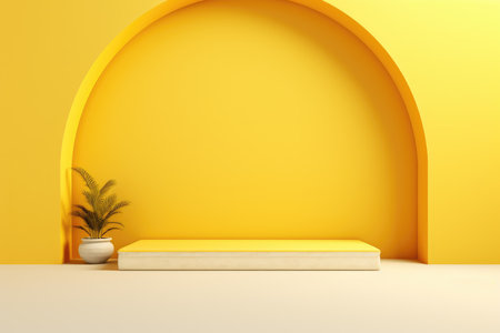 Colorful minimal interior, wall and floor with shadow, AI Generated . high quality photoの素材