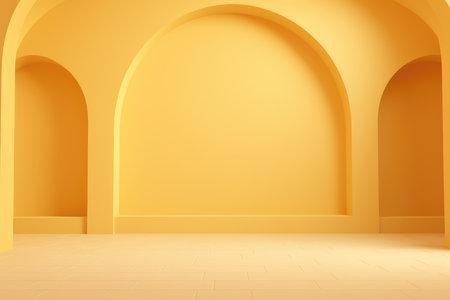 Colorful minimal interior, wall and floor with shadow, AI Generated . high quality photoの素材