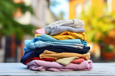 Laundry basket, natural light from the window, laundry basket, AI Generated. high quality illustrationの素材