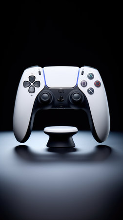 Game controller on black, AI Generated. high quality illustrationの素材